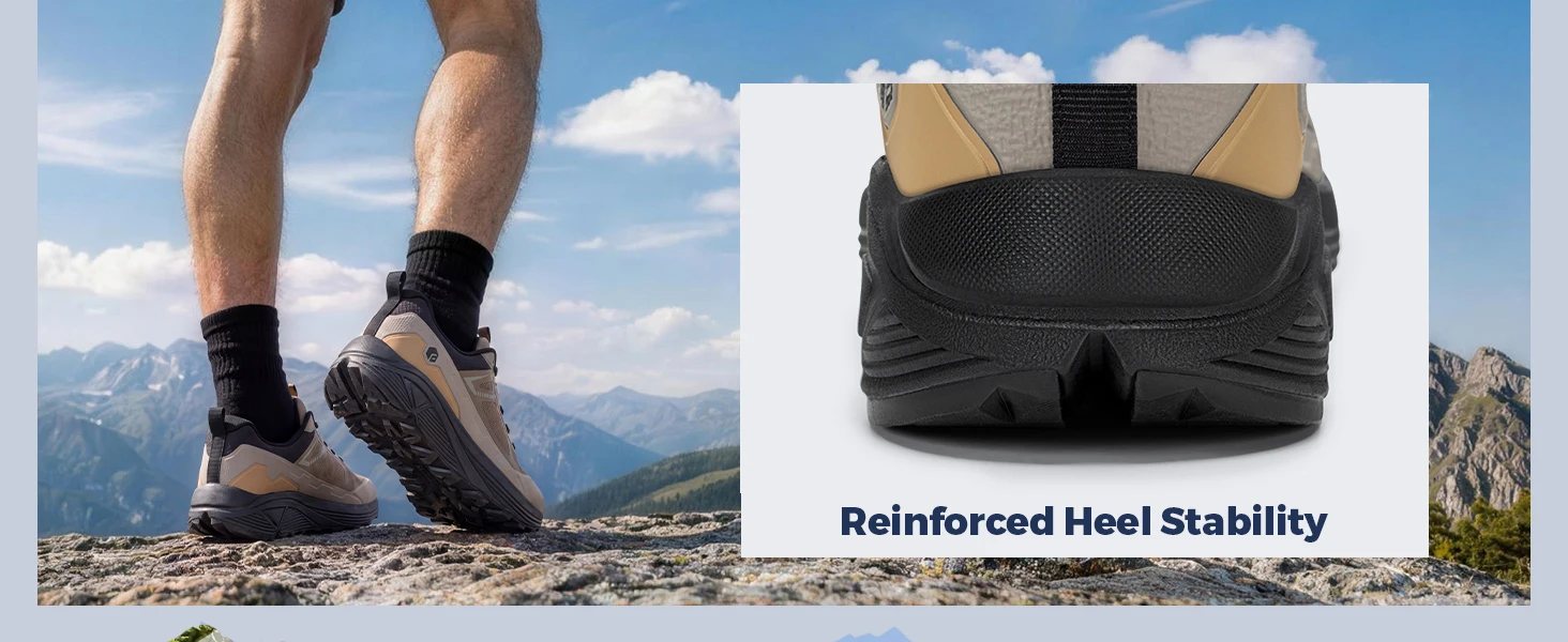 Fitville Herren Trail-Laufschuhe mit breiter Zehenbox, Sportschuhe, atmungsaktiv, mit Dämpfung, Outdoor-Wanderschuhe für Herren, mit Fußgewölbestütze – Detail 8