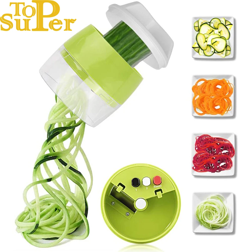 Handheld Spiralizer Vegetable Fruit Slicer 4 in 1 Adjustable Spiral Grater Cutter Salad Tools Zucchini Noodle Spaghetti Maker