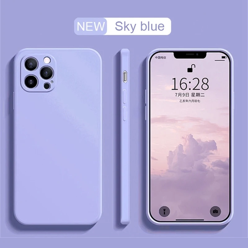 عرض خاص حافظة هاتف من السيليكون السائل لهاتف iPhone 12 13 14 Pro Max حافظة ناعمة مقاومة للصدمات