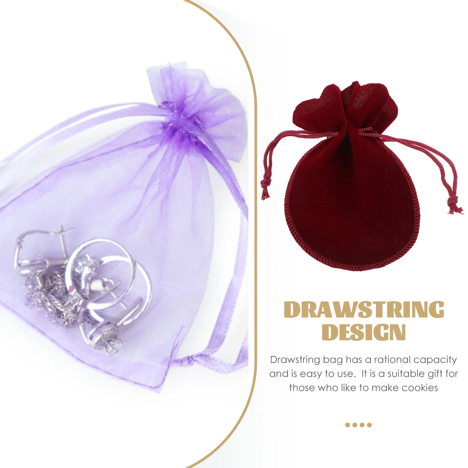 

20pcs Bag Bags 12x9CM Gourd Flannel Drawstring Drawstring Jewelry Bags Gems Bag Red For Wedding Party Favor
