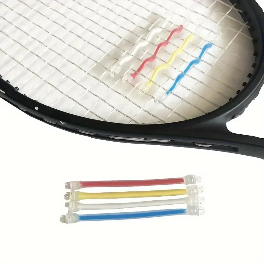 1PC Mixed Color Silicone Tennis Racket Vibration Dampeners - Long Bar Shock Absorbers for Racquets, Adaptable & Durable