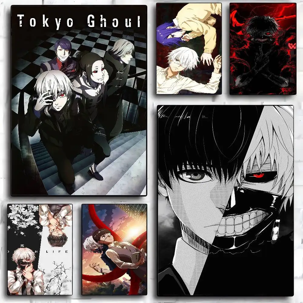 Anime Tokyo G-Ghoul K-Kaneki Ken Anime Posters Sticky Waterproof Paper Sticker Coffee House Bar Kawaii Room Decor