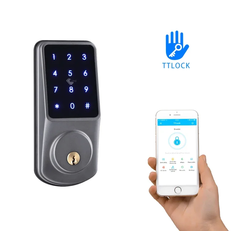 Tuya Waterproof Smart Deadbolt Lock Replaceable Cylinder Electronic Apartment Lock with Fingerprint