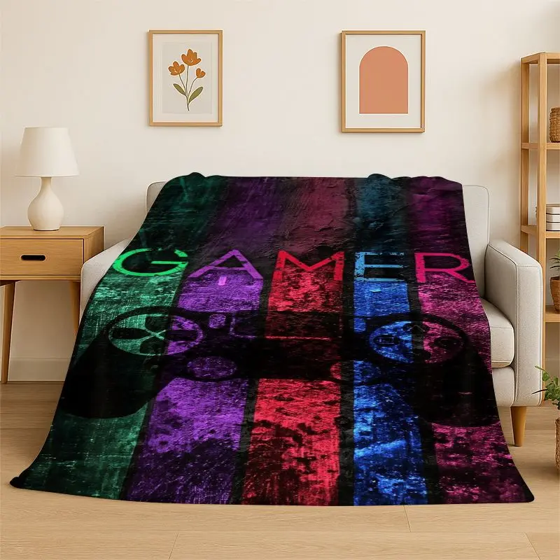 Retro Game Zone logo Controller Soft Flannel Throw Blanket,Cozy Blanket for Bed,Couch,Sofa,Bedroom,Living Room,Travel,Picnic