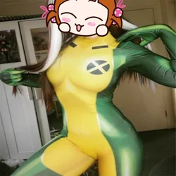 Adult Rogue Costume X-Men Superhero Cosplay Suit Female Halloween Zentai Bodysuit Woman Party Jumpsuits