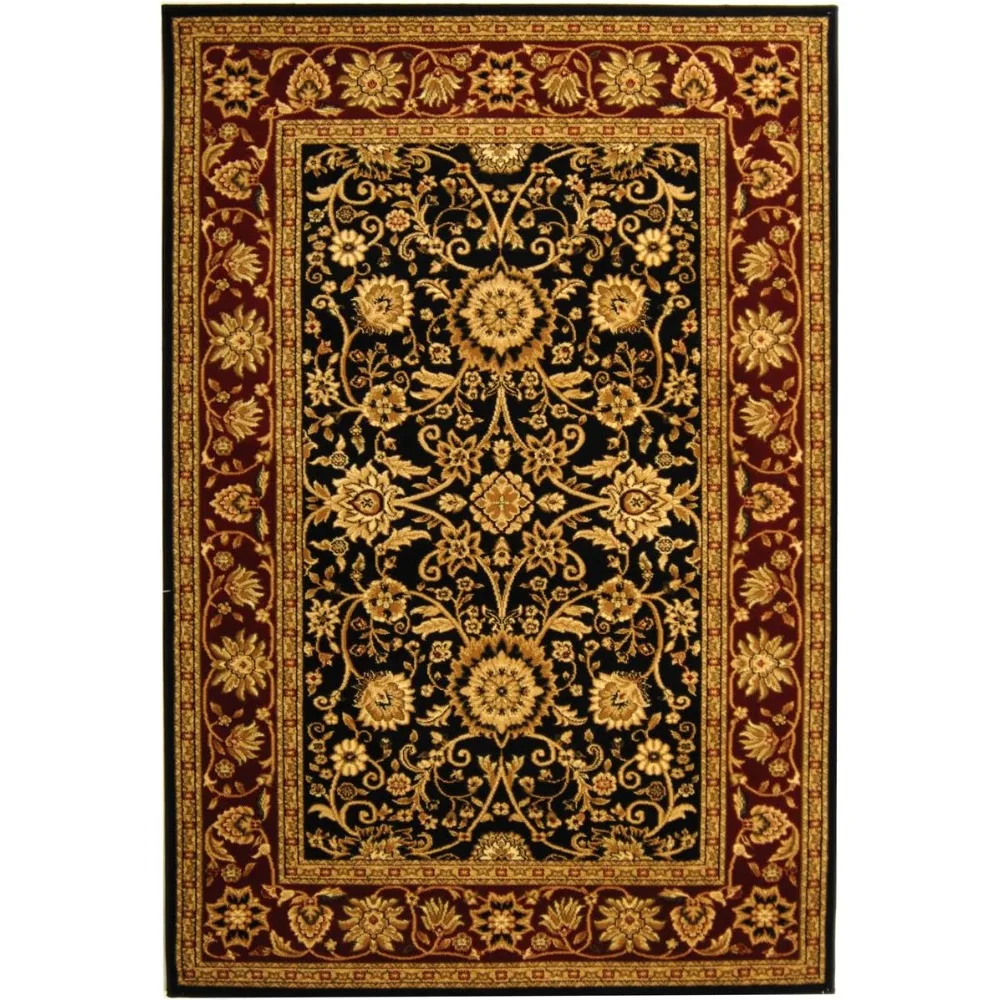 

Large Area Rug - 11' x 15', Black & Red, Oriental Design, Non-Shedding & Easy Care, Ideal for High Traffic Areas in Living Room