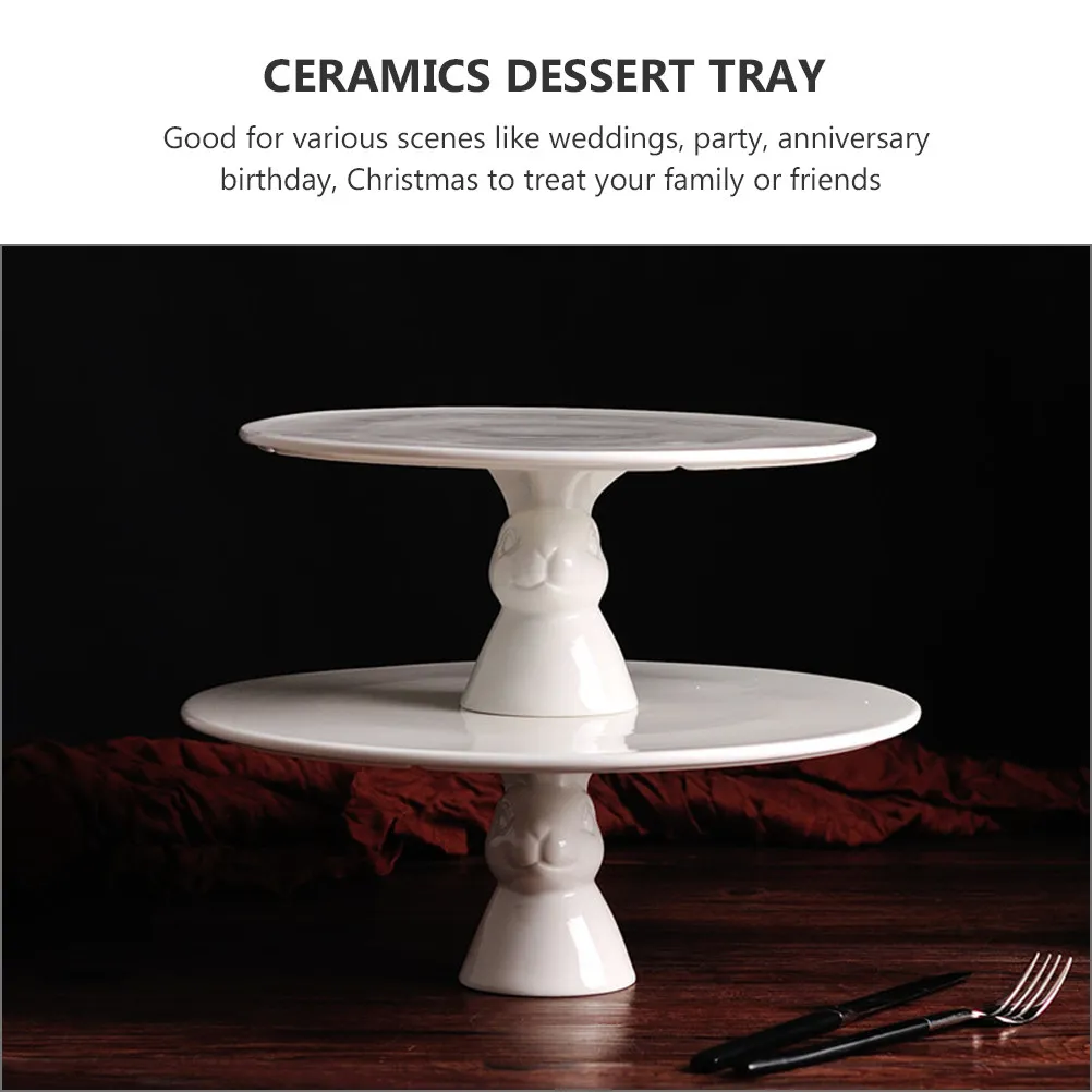 

Ceramics Rabbit Cake Stand Stable Sturdy Base Birthday Wedding Party Dessert Display Plate Cake Display Plate Cupcake Dish
