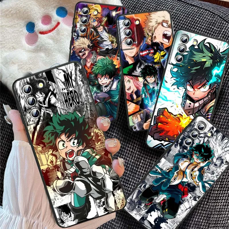 

Academia M-Midoriya Hero Cool For Samsung Galaxy S25 S24 S23 S22 S21 S20 S10 Ultra Plus FE 5G Black Soft TPU Cover Phone Case