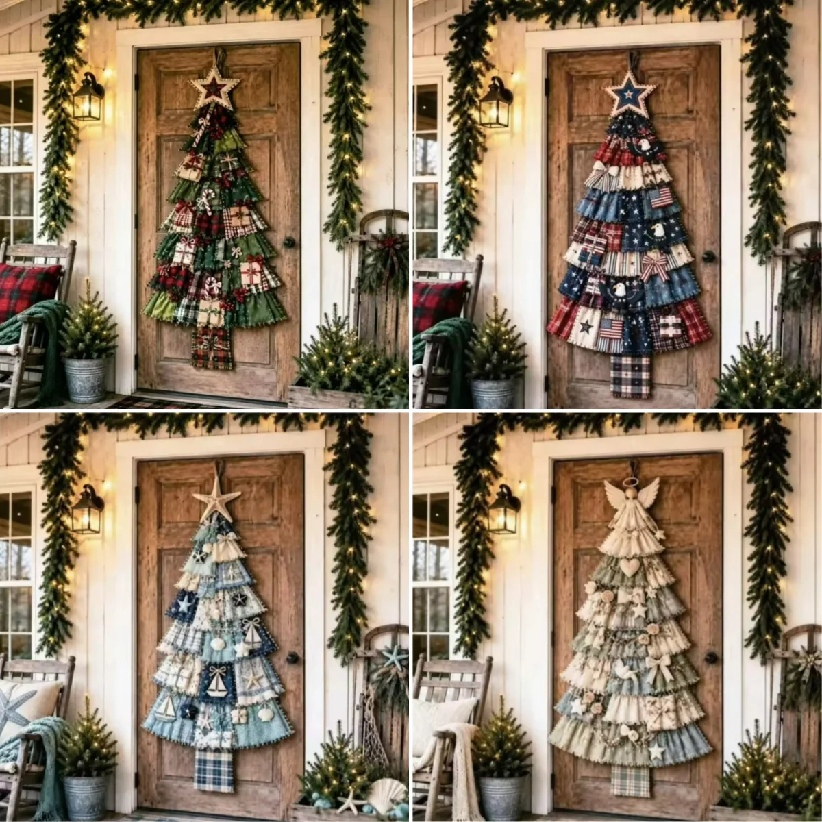 DIY Oversized Patchwork Christmas Tree Door Hanging Kit Festival Decor Handmade DIY Art Gift