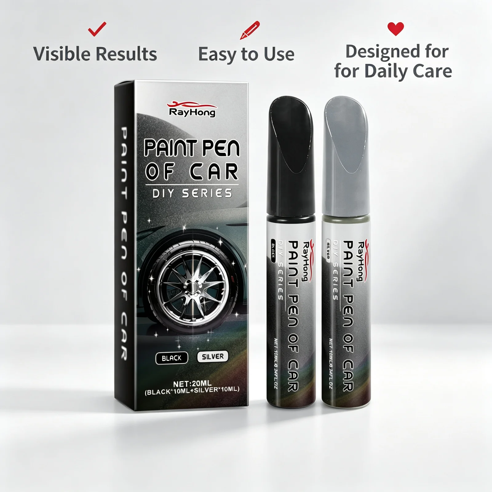 Car Wheel Hub Scratch Repair Pen, Rim Touch Up Paint, Fast Drying Scratch Filler Coating, Auto Wheel Scratch Repair Polish