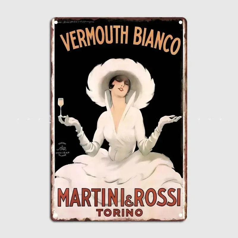 Vermouth Bianco Martini Decoration Wall Decor Metal Sign Custom Art Mural Vintage Funny Bar Restaurant Cafe Decoration Poster