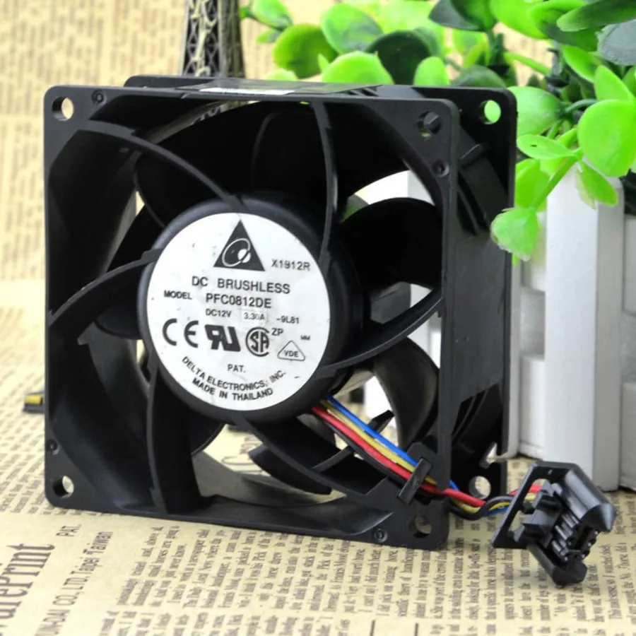 AA + for Delta PFC0812DE 8CM 12V 3.30A 8038 4-wire PWM large air volume violent, booster fan