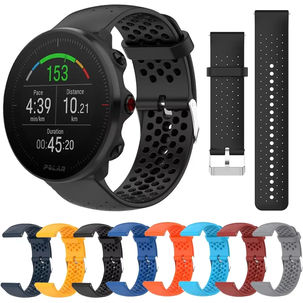 Sport Silicone ventilate 20mm 22mm Strap For POLAR IGNITE 2 Band VANTAGE M2 M / UNITE/ GRIT X Watchbands Replace Bracelet wrist