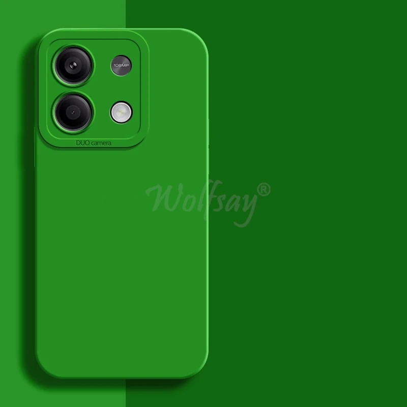 For Xiaomi Redmi Note 13 Case Luxury Liquid Silicone Plain Rubber Camera Protect Case Redmi Note 13 Cover Redmi Note 13 4G Case