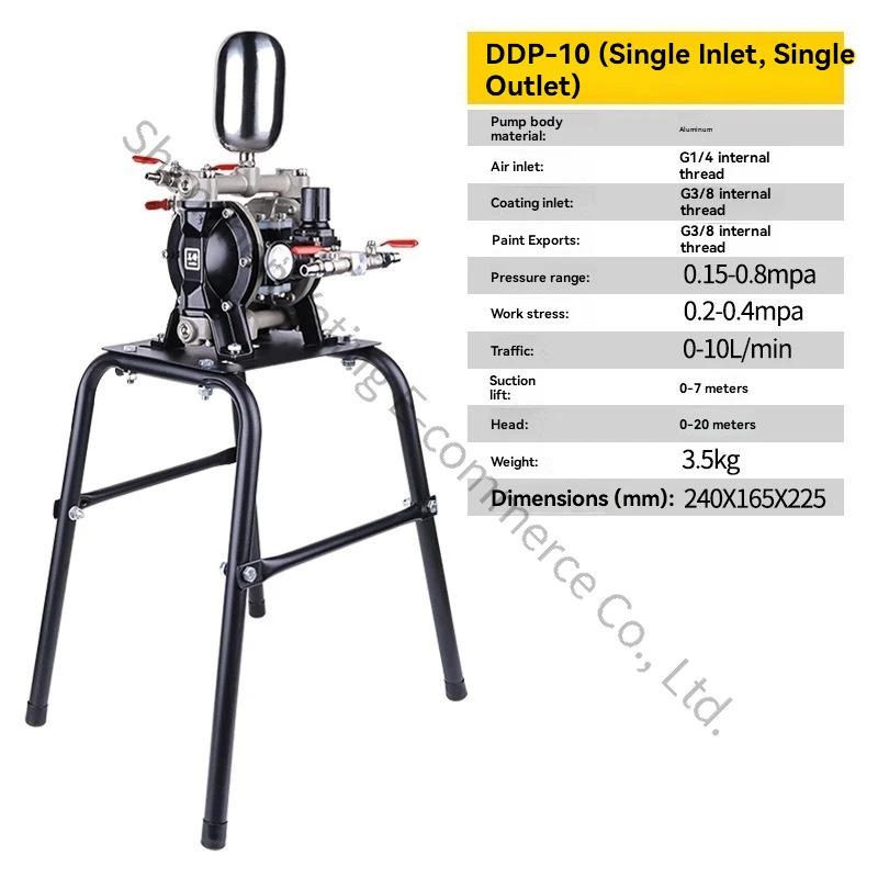 Pneumatic One-way Diaphragm Pump DDP-10 High Pressure Diaphragm Pump Aluminum Alloy Paint Paint Spraying Pump