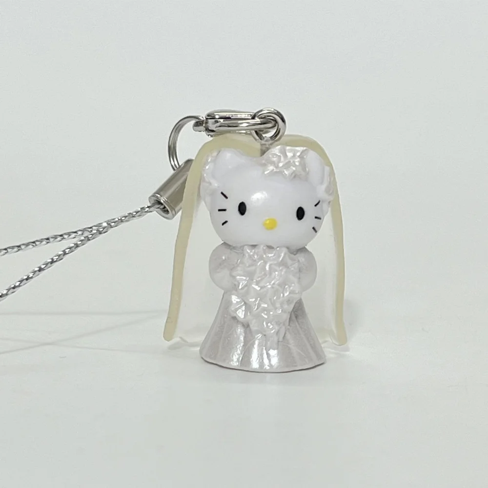 Cute 3D Hello Kitty Phone Charm Keychain Kawaii Wedding Leopard Print KT Cat Pendant Bag Hanging Ornament Girl Birthday Gift view 4