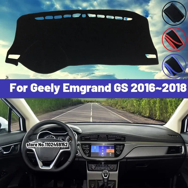 

Высококачественный коврик на приборную панель для Geely Emgrand GS 2016-2018: защита от солнца, света и УФ-излучения, для интерьера автомобиля