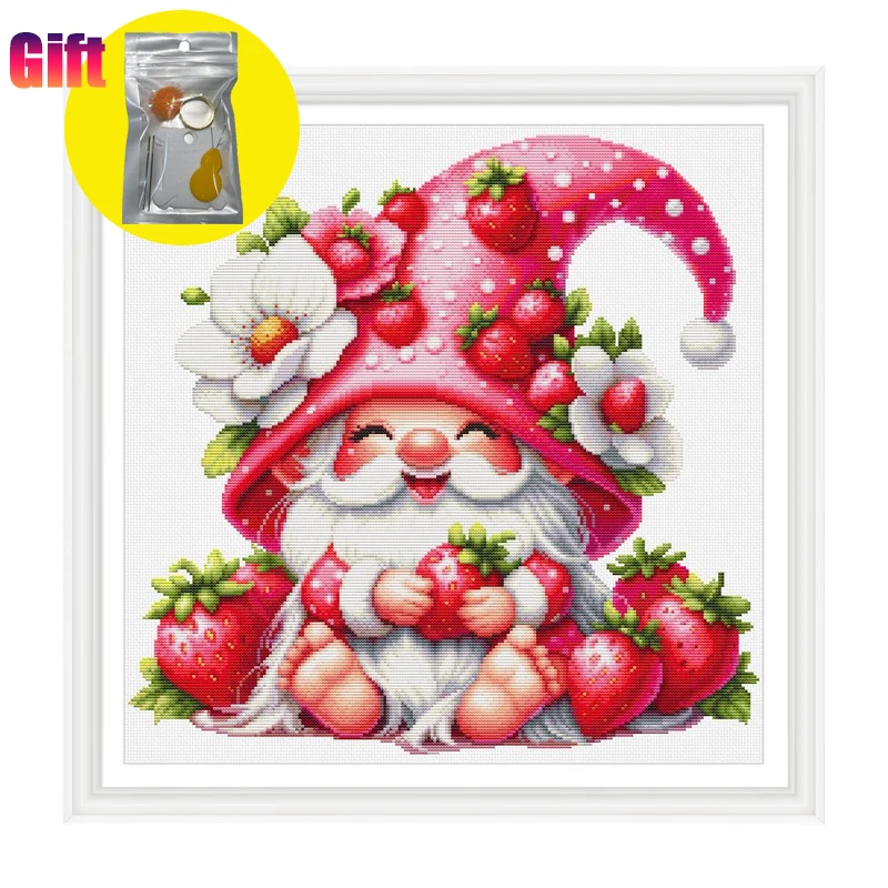 Spring Cross Stitch Kit Strawberry Dwarf Home Living Room Bedroom Wall Decor Christmas DIY Gift 14ct 11ct print Embroidery kit