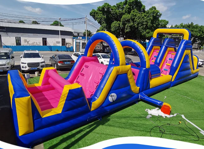Inflatable obstacle outdoor children's paradise climbing slide Naughty castle parent-child interactive inflatable castle