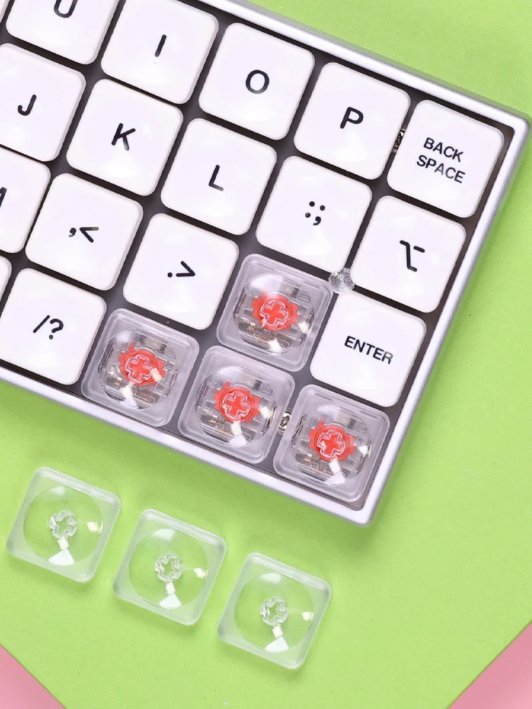Chosfox 5/10/30/50 pièces CFX profil bas PBT Keycaps pour MX Switch clavier mécanique Ultra mince blanc gris Transparent Keycap