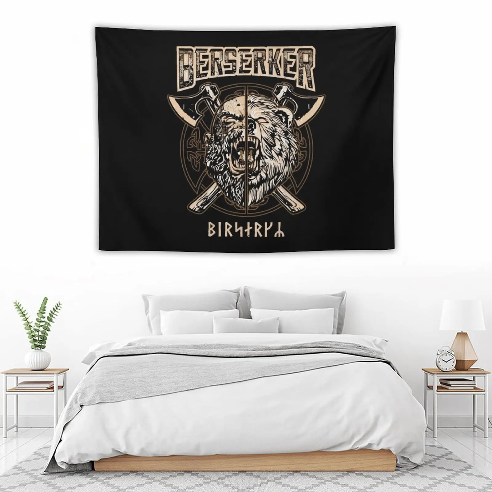 

Viking Berserker Norse Pagan Bear Warrior Tapestry Living Room Decoration Bedrooms Decor Tapestry