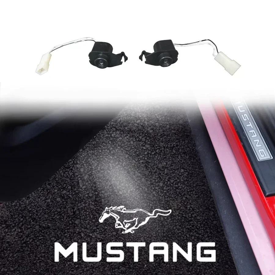 For Ford Mustang LED Rearview Mirror Projectors Horse Mark Snake logo Puddle Light 2015-2023 Welcome Projection Decorative light