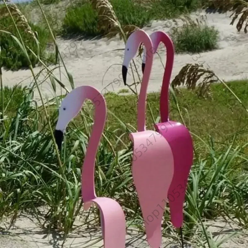 Florida Dancing Birds Garden Metal Art Fluttering Metal Rust-Proof Flamingo Art Piece Wind Spins