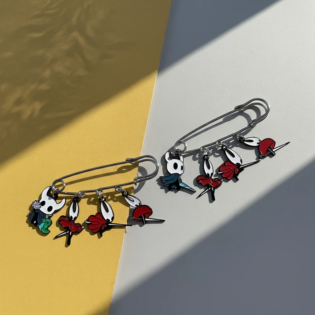 بروش هولو نايت سيلكسونج، دبوس أمان 6.5 سم، دبوس مينا لألعاب الفيديو، شارة شخصية كرتونية للمعطف، هدية تنكرية للاعبين #3