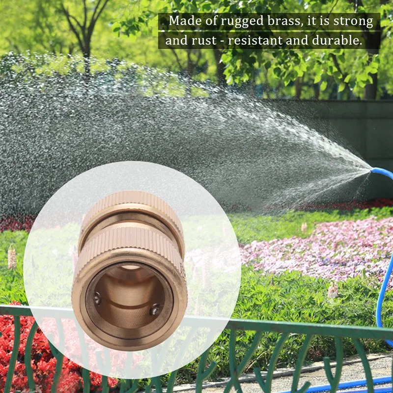 4 Pc Messing Slangconnector Slangaansluiting Einde Snelle Aansluiting 1/2 Inch Slang Pijp Snelkoppeling Voor Tuinieren Thuis Water Geven, Auto Wassen