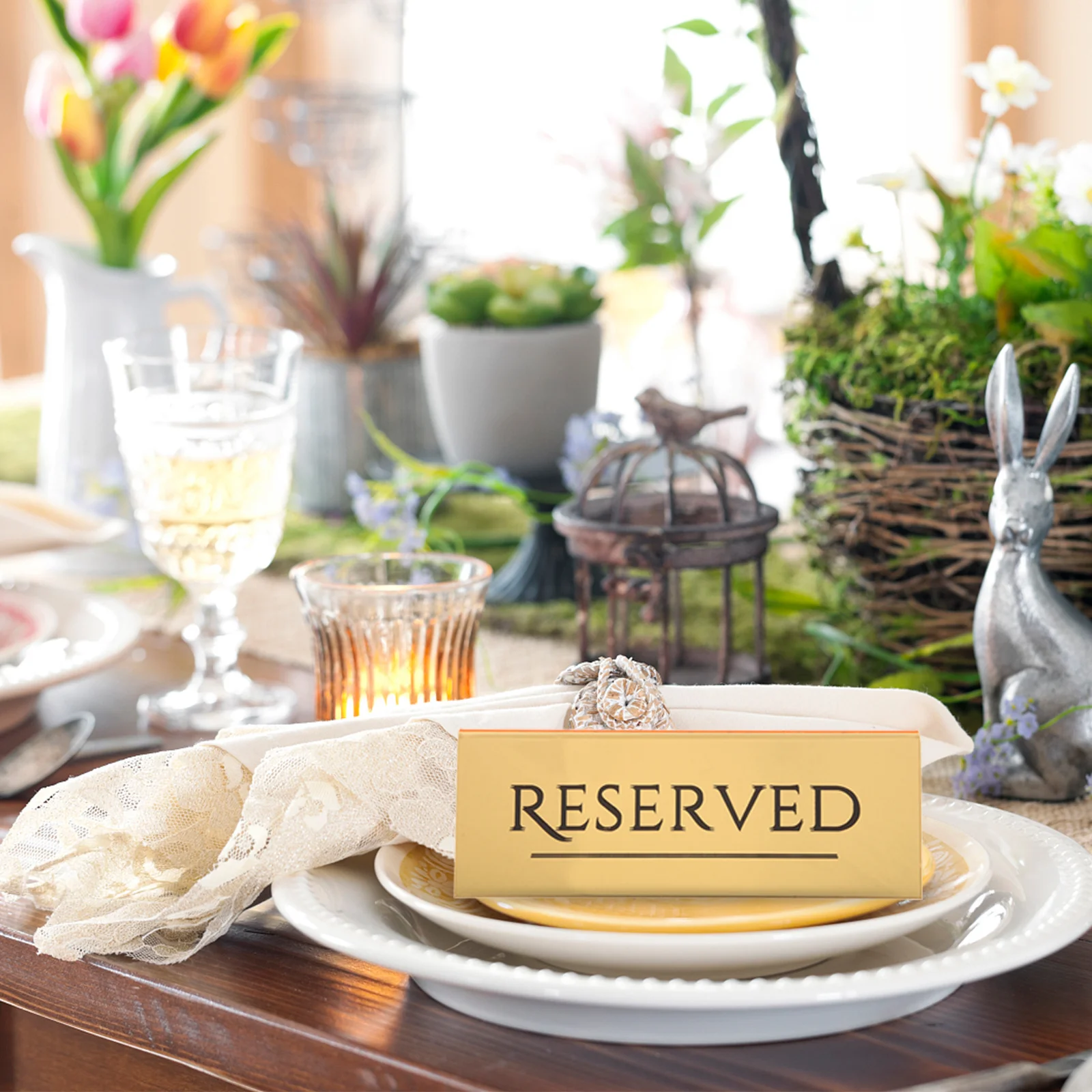 

2Pcs Reserved Seats Sign Acrylic Elegant Wedding Reserved Signs for Restaurant Table Banquet Party Table Signs