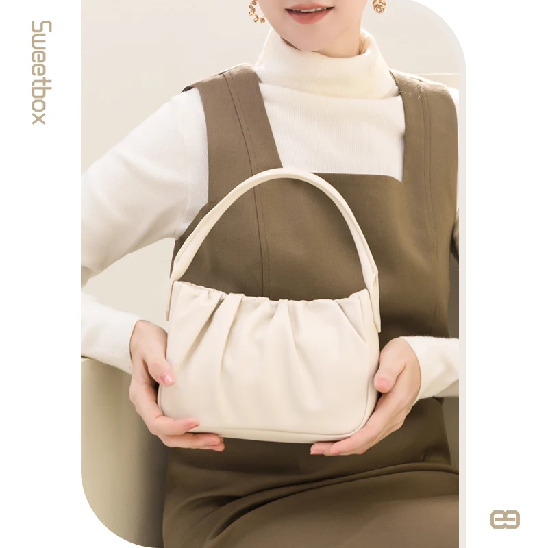 

Luxury Brand Soft Leather Women's Shoulder Bag Fashion Three-dimensional Butterfly Fold Cloud Underarm Bag Handbag Ladie