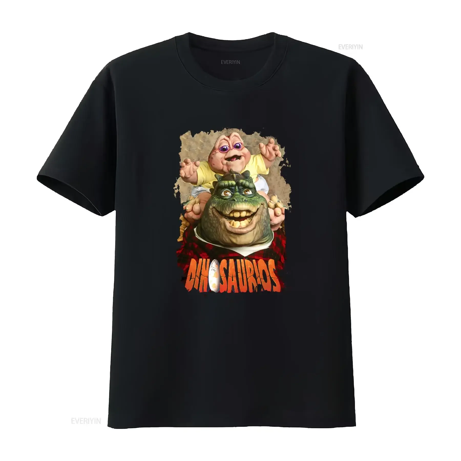 Camiseta de Dinosaurios Retro de la Serie de TV Comedia, Estilo Vintage, Lavada, Versátil, Transpirable, Tallas XS-5XL, Ropa de Diseñador para Hombre