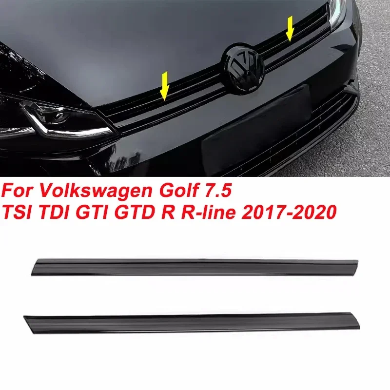

4 Pcs Front Bumper Body Kits For Volkswagen Golf 7.5 TSI TDI GTI GTD R R-line 2017-2020 Gloss Black ABS Plastic