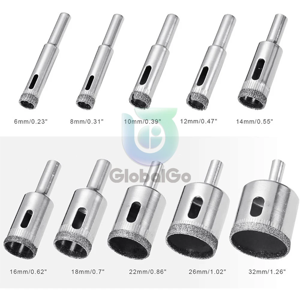 6-32mm Diamond Coated Center Drill Bits Marble Granite Vitrified Tile Hole Opener Diamond Drill Bit Hole Saw Tool