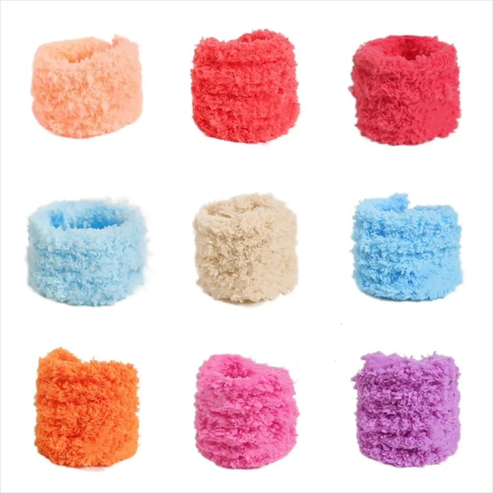 Iron Wire Wire Twist Stick Plush Strips Multicolor Thread Ribbon Bar Felt Fabric 15mm Plush Wool Stick Crafts Toys