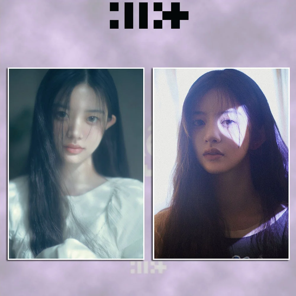 Kpop Illit Super real ME 2ชิ้นโปสเตอร์ HD yunah minju Moka dinding kamar tidur กาวในตัวสติกเกอร์ตกแต่งภาพวาดแฟนของขวัญ