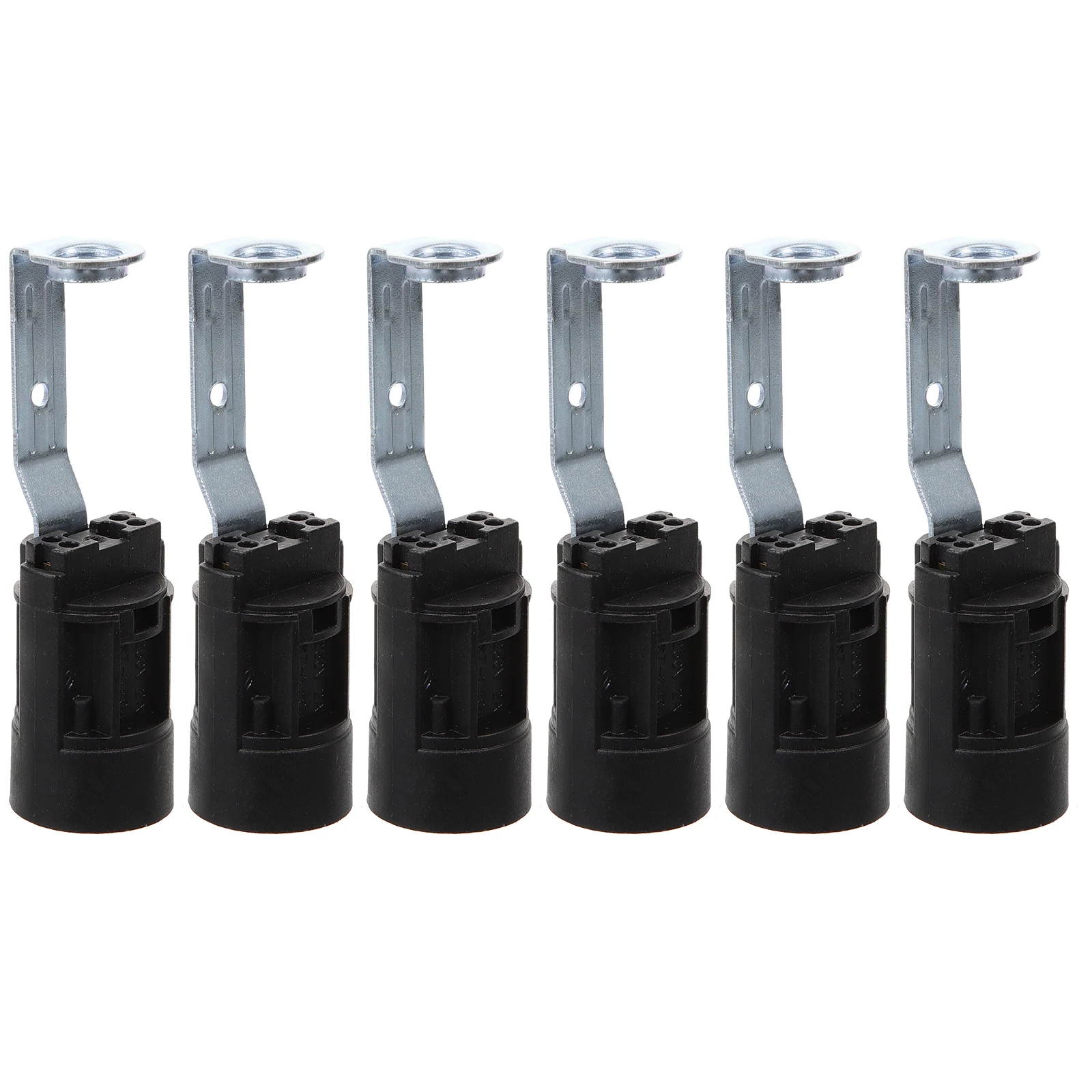 

6 Pcs Screw Lamp Holder Replacement Socket Candelabra Base Accessories Light Kit Black Fixture Parts
