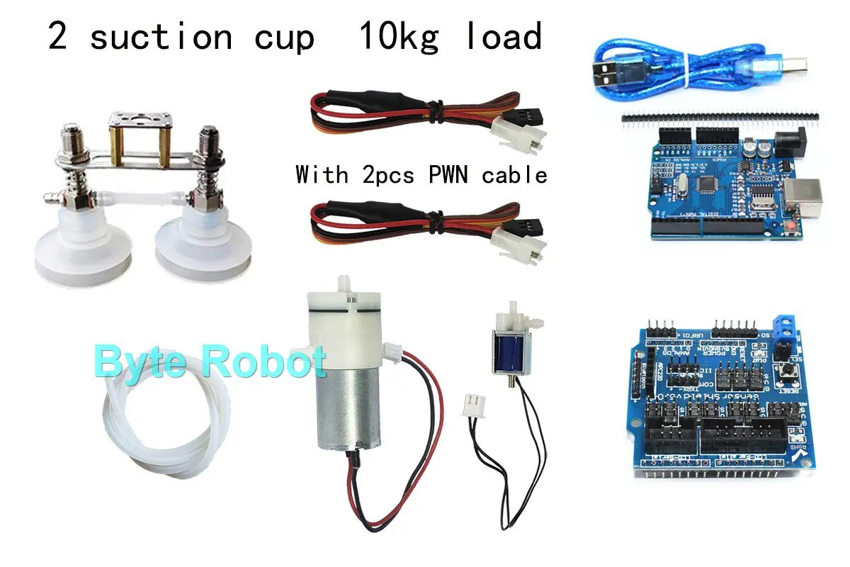 Ventosa per pompa a vuoto con braccio meccanico da 0,3/1/3/6/10/20 kg con ventosa per interruttore di controllo PWN per braccio robot per UNO R3 programmabile