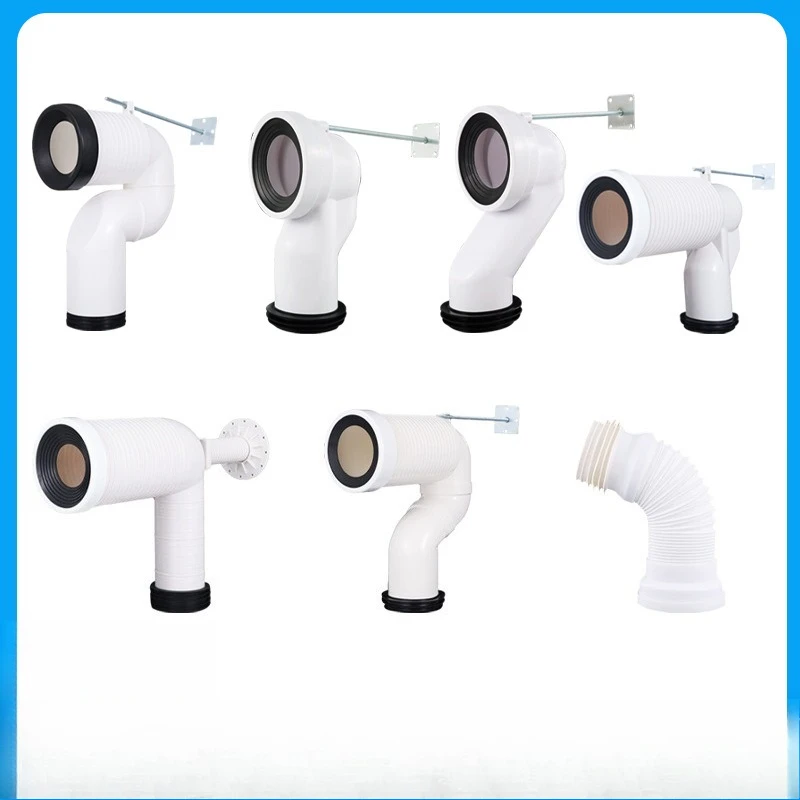 Wall‑to‑Floor Toilet Drain Conversion Pipe, Rear Outlet Waste Pan Connector, Bathroom Renovation Plumbing Accessory