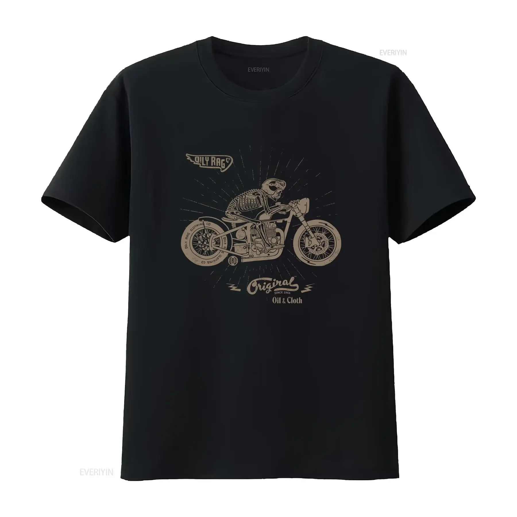Bones Bobber Motorcycle T Shirt Oily Rag Co Official Store Biker vintage Washed streetwear Slightly Top For Everyday Wear