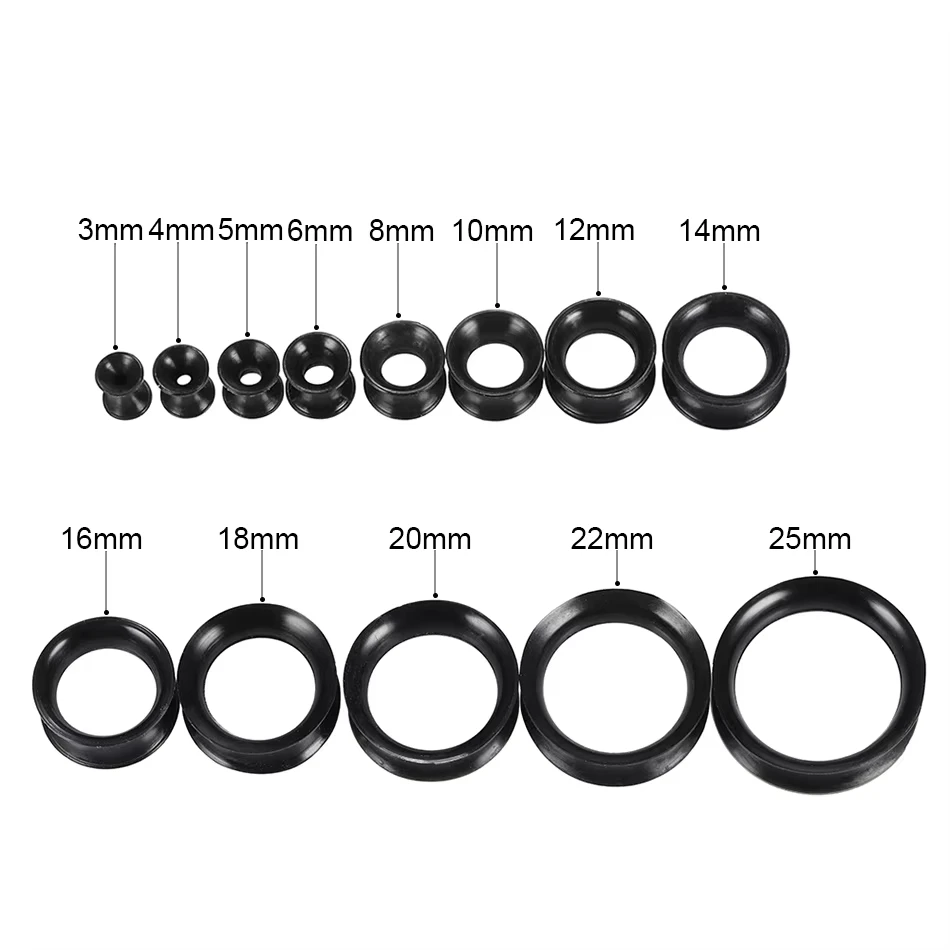 2Pcs Silicone Ear Plugs And Tunnels Flexible Double Flared Ear Dilations Earlets Piercing Gauge Expander Stretchers Sexy Women