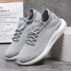 Fashionable men's sports shoes ultra light, breathable lace up soft and elastic mesh running shoes tennis shoes free of shipping