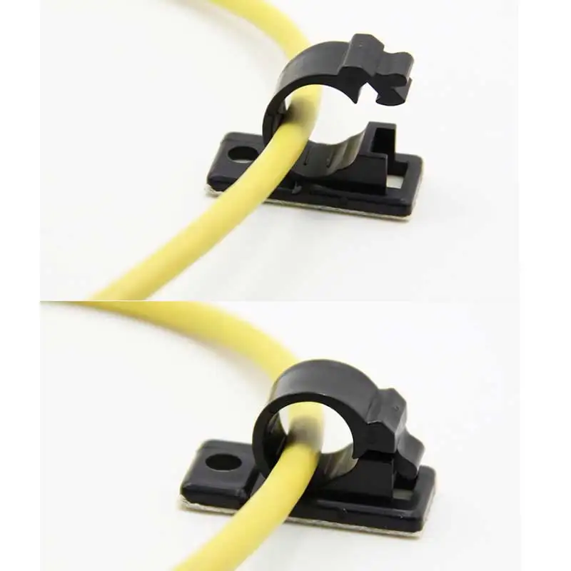 20 Stück Selbstklebende Kabelorganisator-Clips LY-4/6/8 Verstellbare Halterung Kabelmanagement USB-Wickler Runde Leitungsklemme Klebend – Detail 3