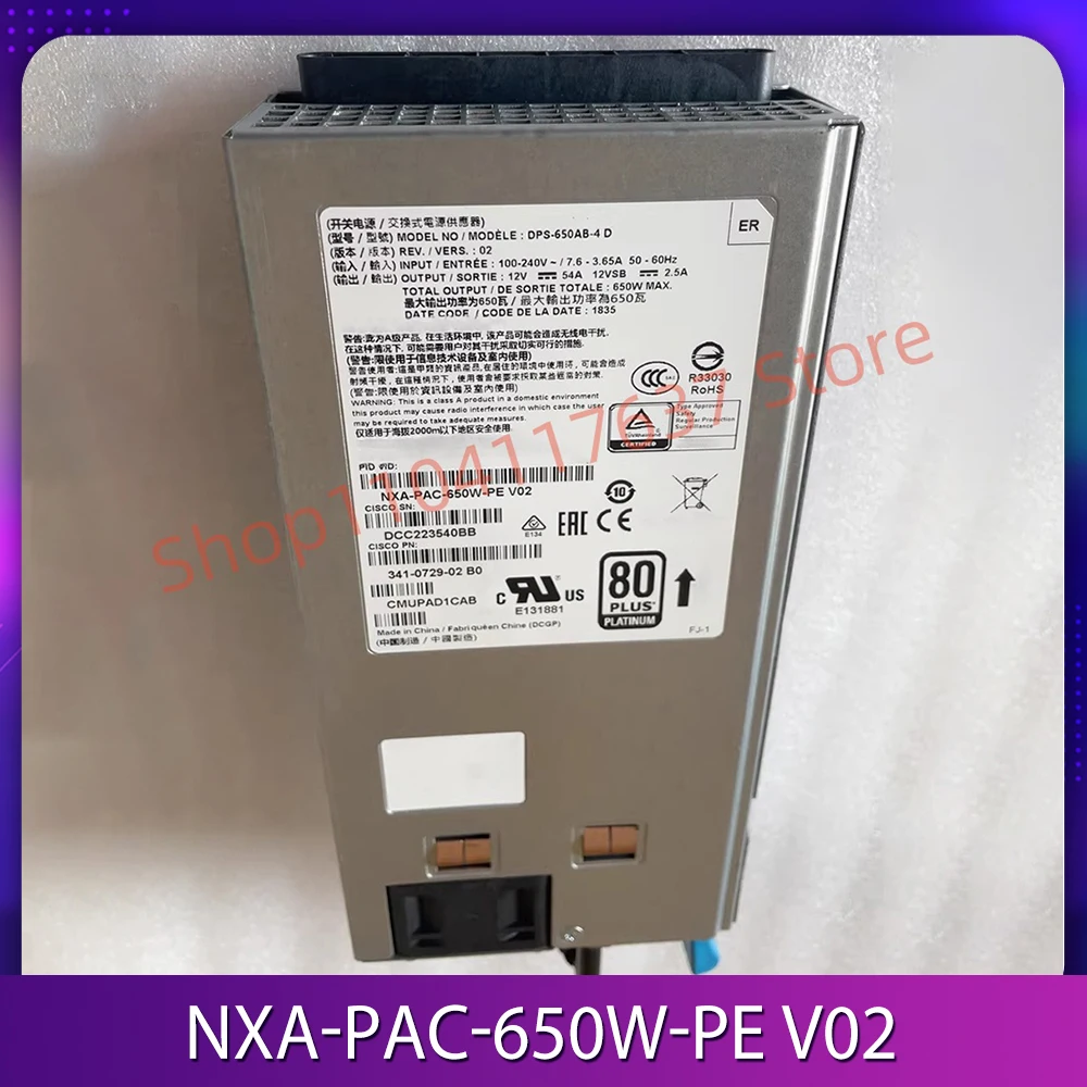 DPS-650AB-4 D  NXA-PAC-650W-PE V02 650W Power Supply Used On N9K-C92160 Series Switches