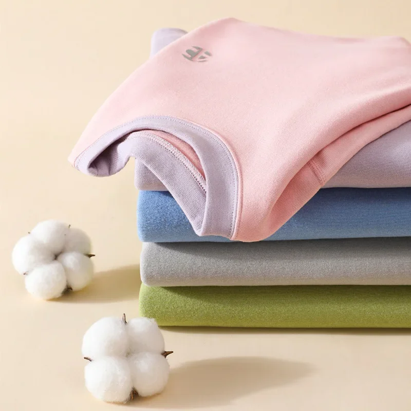 Premium Kids Thermal Set Cashmere Silk Fleece-Lined Pajamas Base Layer for Boys Girls Loungewear Winter School Thermals Clothes