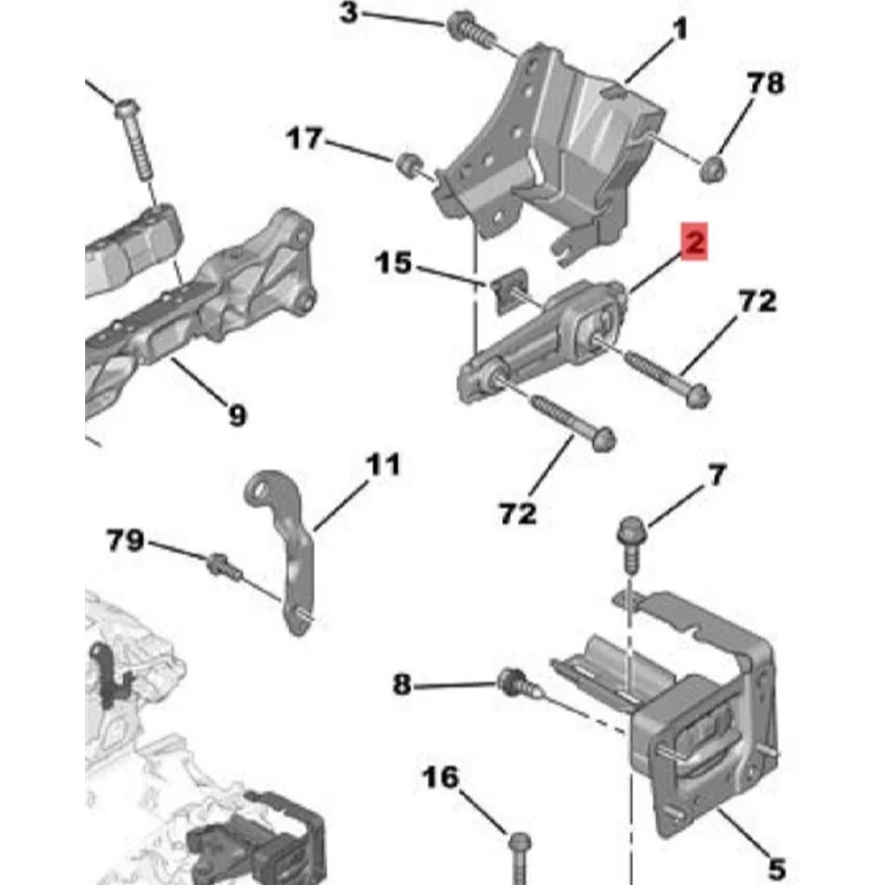 OEM 180696 180659 180684 Engine support rubber pad for Peugeot Citroen DS3 206 207 1007 1998 1007207