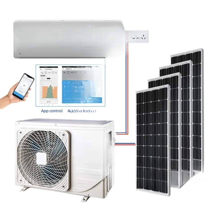 Solar photovoltaic air conditioner package, daytime photovoltaic power and night mains APP control