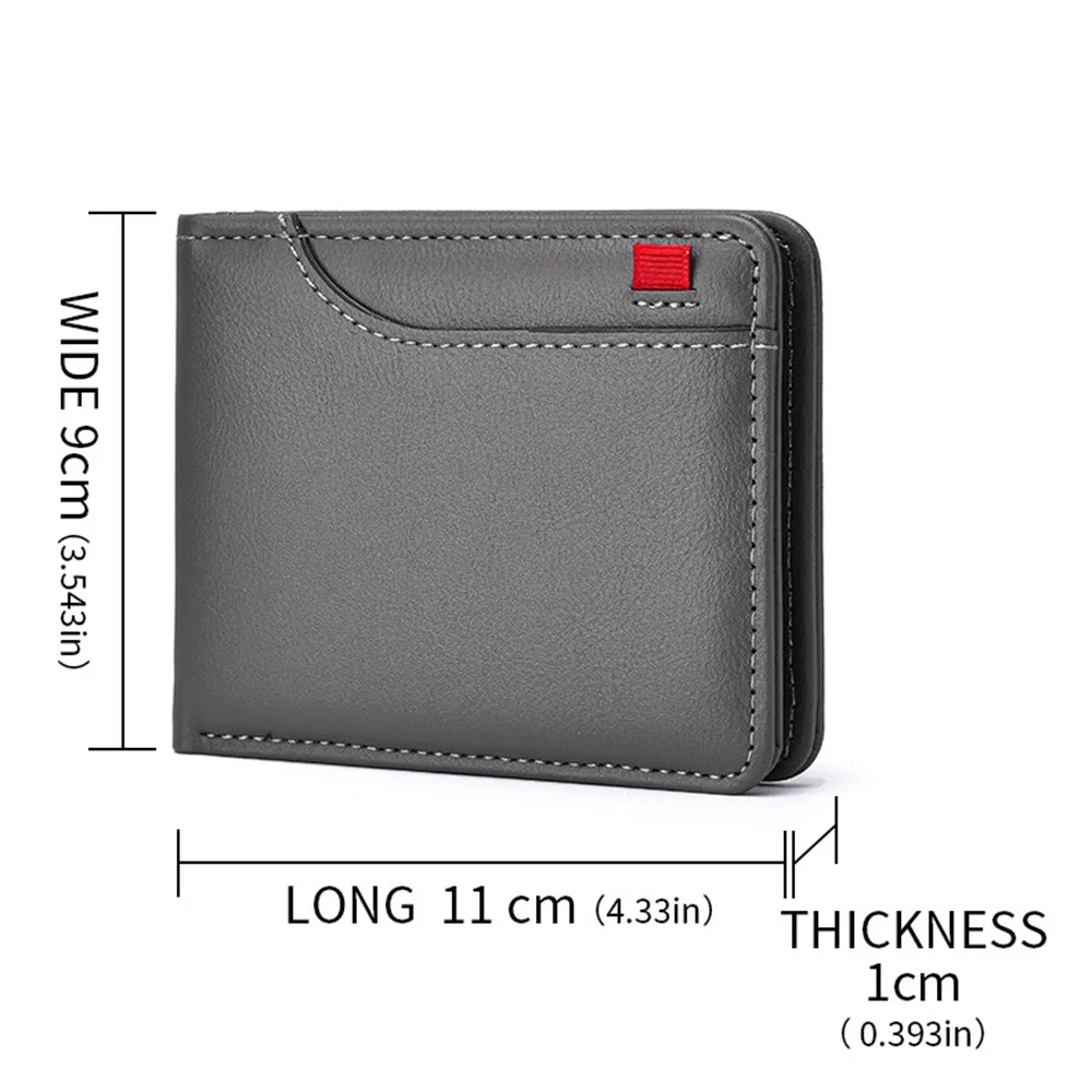 Luxury Classic Men's Short Wallet Ultra Thin Business Male Bifold Wallets Pu Leather Casual Coin Pocket Male