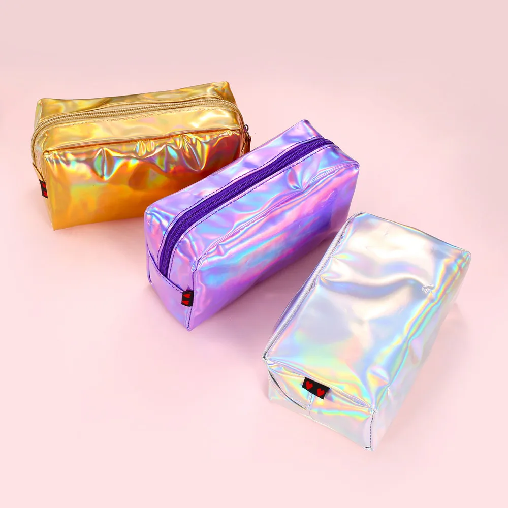 Stylish Aesthetic Zipper Organizer High-Capacity Pencil Holder Cosmetic Bag Travel Essential Durable Waterproof Zipper Bags