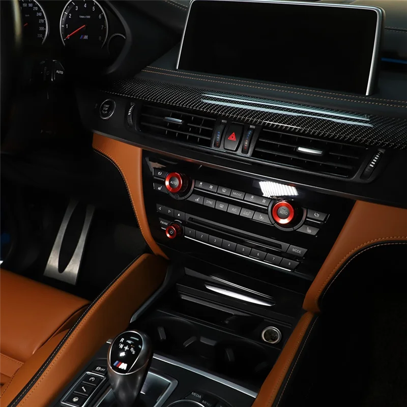 تتجه مكيف الهواء مقبض الصوت حجم لحن زر غطاء الكسوة الدائري لسيارات BMW X5 X6 E70 E71 F15 F16 2014-2018